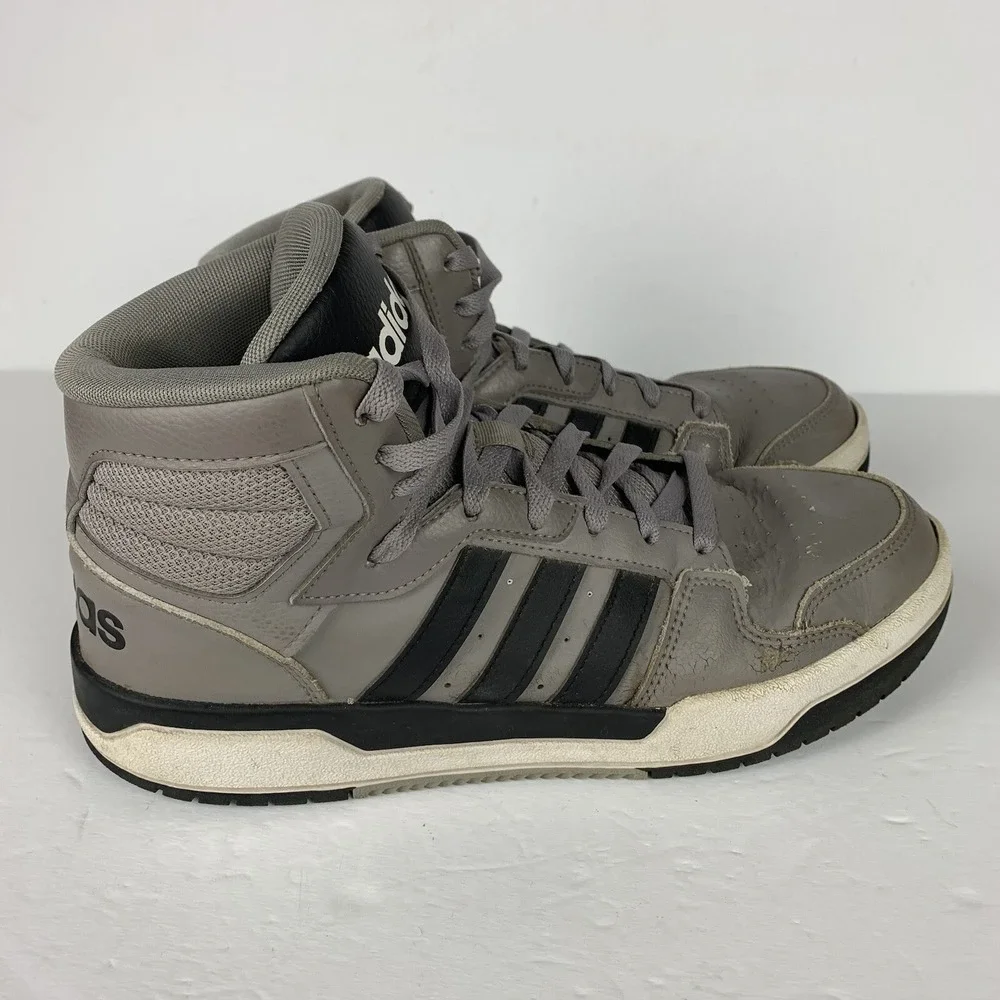 Adidas Entrap Mid Sneakers Gray &‎ Black Basketball Shoes Ortholite Men's 9 READ